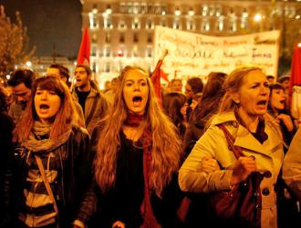 Greece women protesters